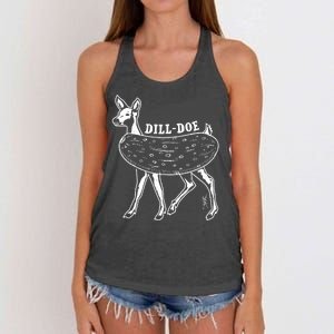 Dill Doe Funny Inappropriate Party Naughty Reindeer She Women's Knotted Racerback Tank