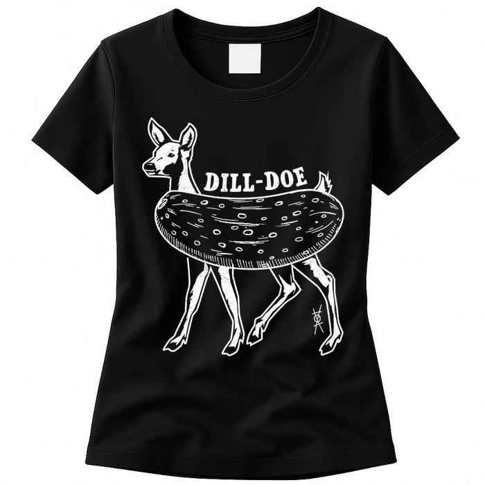 Dill Doe Funny Inappropriate Party Naughty Reindeer She Womens T-Shirt