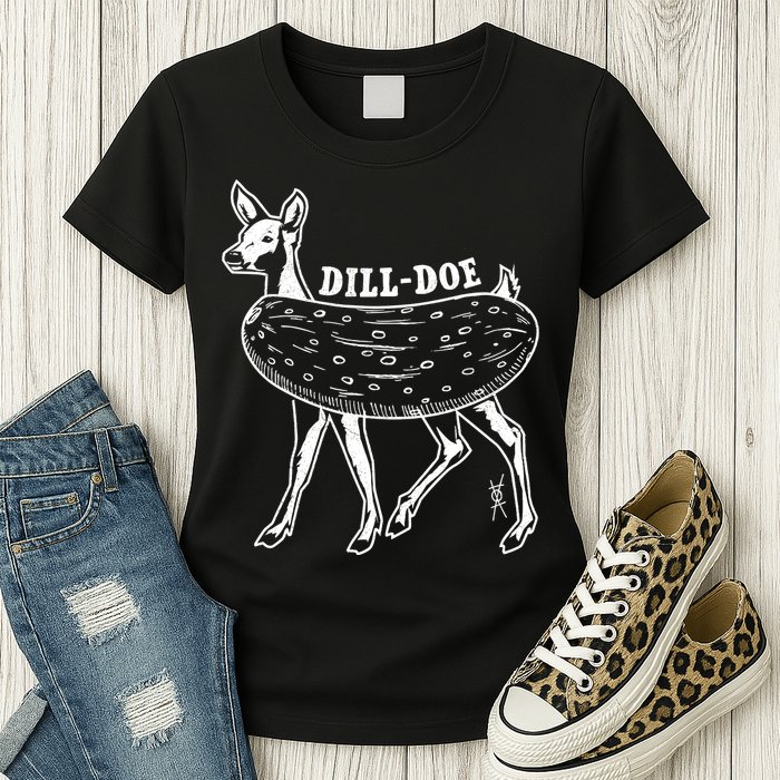 Dill Doe Funny Inappropriate Party Naughty Reindeer She Womens T-Shirt