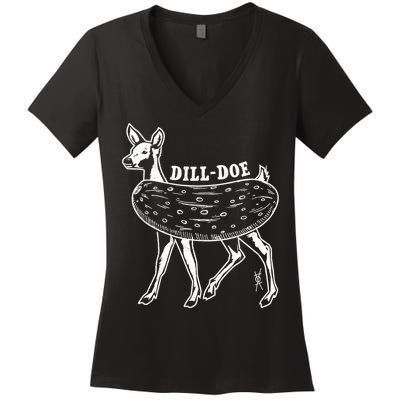 Dill Doe Funny Inappropriate Party Naughty Reindeer She Women's V-Neck T-Shirt
