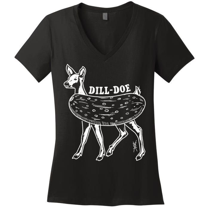 Dill Doe Funny Inappropriate Party Naughty Reindeer She Women's V-Neck T-Shirt