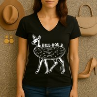 Dill Doe Funny Inappropriate Party Naughty Reindeer She Women's V-Neck T-Shirt