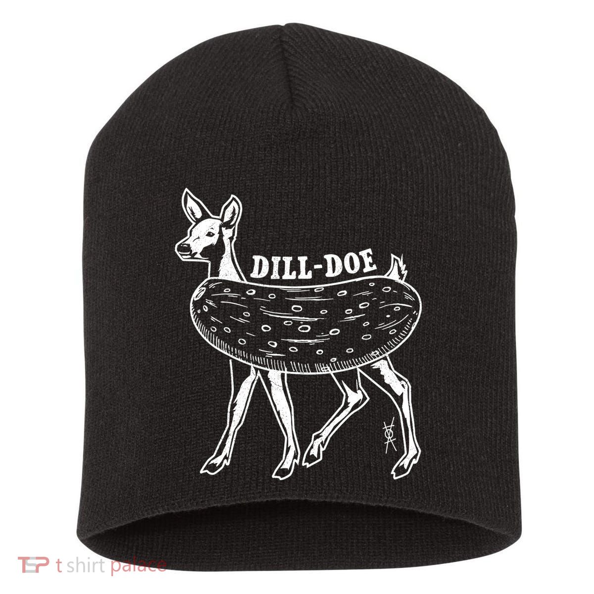 Dill Doe Funny Inappropriate Party Naughty Reindeer She Short Acrylic Beanie