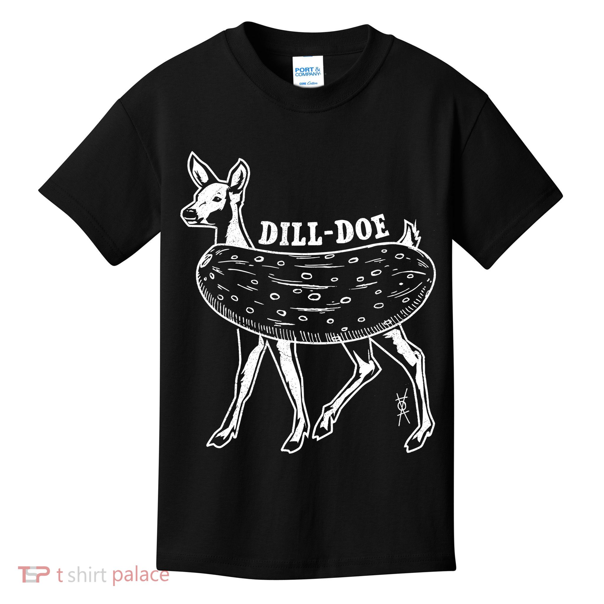Dill Doe Funny Inappropriate Party Naughty Reindeer She Kids T-Shirt