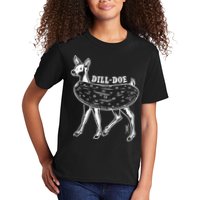 Dill Doe Funny Inappropriate Party Naughty Reindeer She Kids T-Shirt