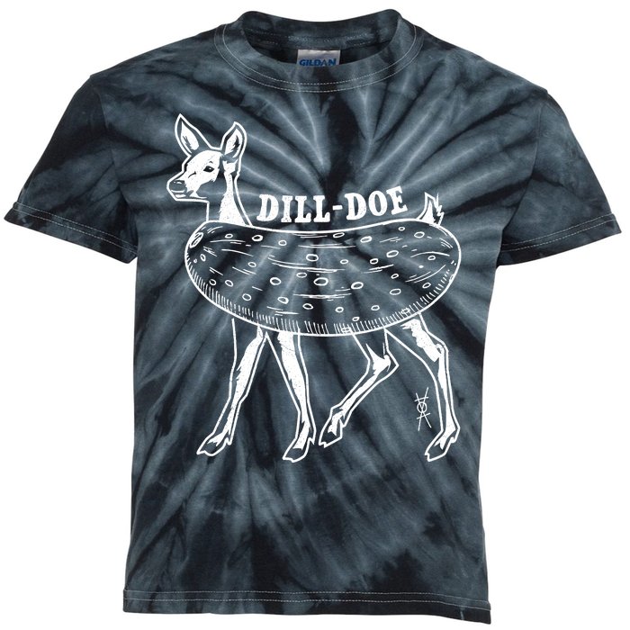 Dill Doe Funny Inappropriate Party Naughty Reindeer She Kids Tie-Dye T-Shirt