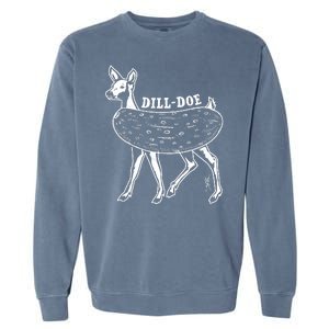 Dill Doe Funny Inappropriate Party Naughty Reindeer She Garment-Dyed Sweatshirt