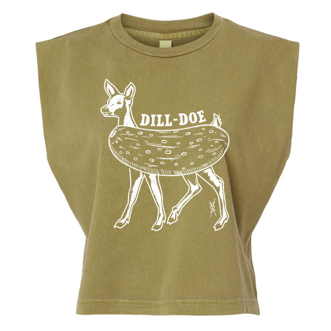 Dill Doe Funny Inappropriate Party Naughty Reindeer She Garment-Dyed Women's Muscle Tee