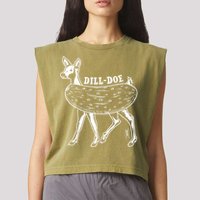 Dill Doe Funny Inappropriate Party Naughty Reindeer She Garment-Dyed Women's Muscle Tee