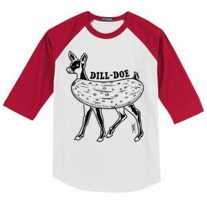 Dill Doe Funny Inappropriate Party Naughty Reindeer She Kids Colorblock Raglan Jersey