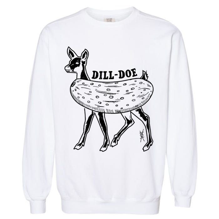Dill Doe Funny Inappropriate Party Naughty Reindeer She Garment-Dyed Sweatshirt