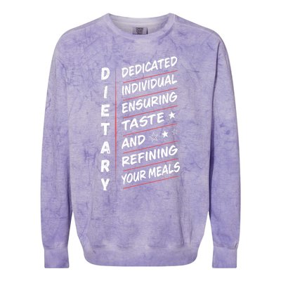 Dietary Definition Food Service Dietary Week Appreciation Colorblast Crewneck Sweatshirt