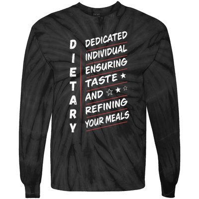 Dietary Definition Food Service Dietary Week Appreciation Tie-Dye Long Sleeve Shirt