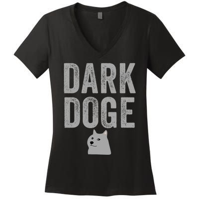 Dark Doge Funny Dark Maga Elon Vivek Maga Department Of Government Efficiency Women's V-Neck T-Shirt