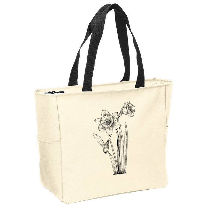 Daffodil Daffodils Flowers Floral Spring Easter Zip Tote Bag