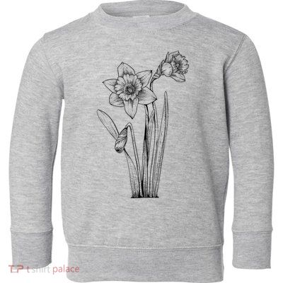 Daffodil Daffodils Flowers Floral Spring Easter Toddler Sweatshirt