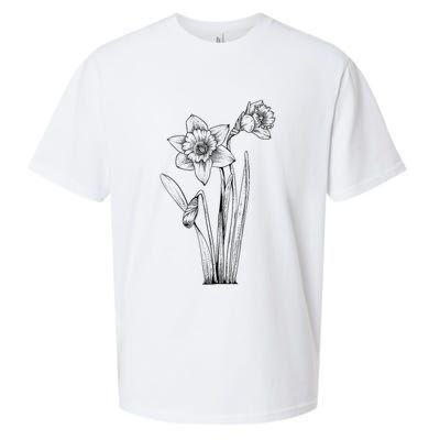 Daffodil Daffodils Flowers Floral Spring Easter Sueded Cloud Jersey T-Shirt