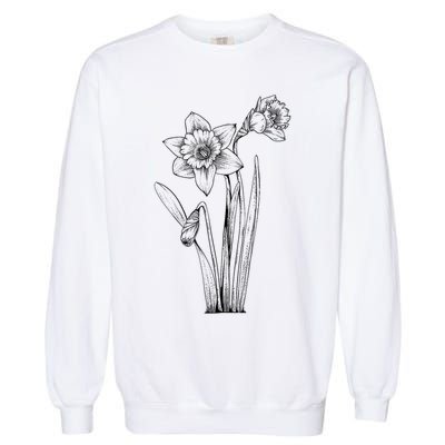 Daffodil Daffodils Flowers Floral Spring Easter Garment-Dyed Sweatshirt
