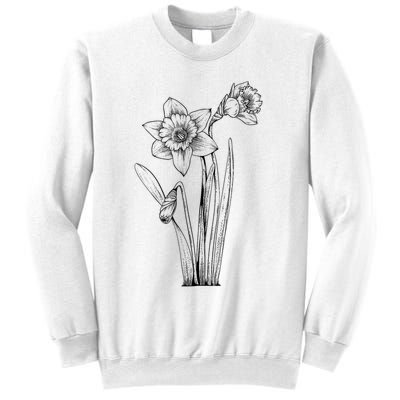 Daffodil Daffodils Flowers Floral Spring Easter Sweatshirt