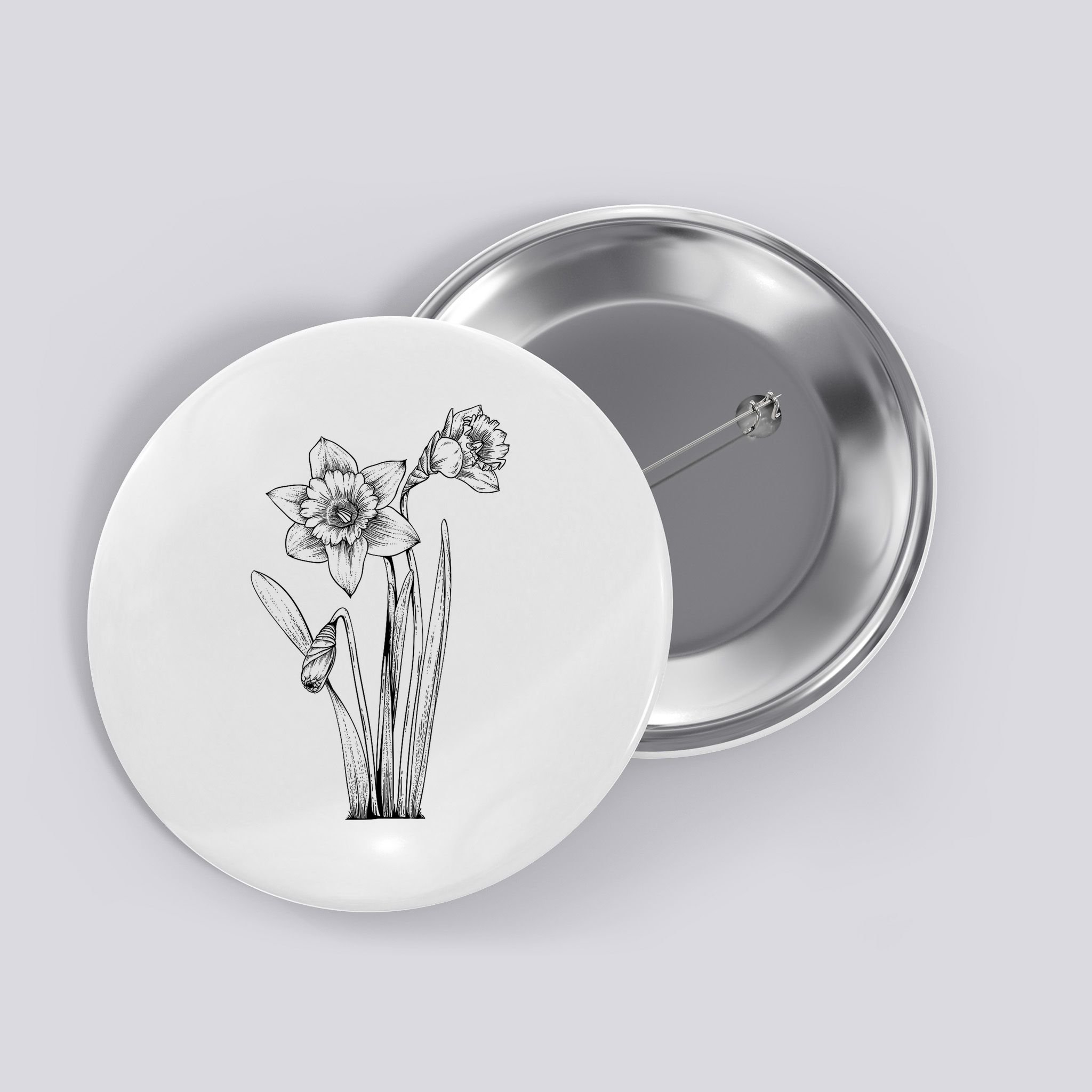 Daffodil Daffodils Flowers Floral Spring Easter Button