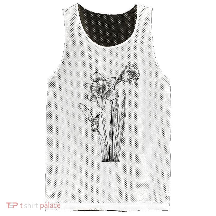 Daffodil Daffodils Flowers Floral Spring Easter Mesh Reversible Basketball Jersey Tank