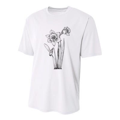 Daffodil Daffodils Flowers Floral Spring Easter Youth Performance Sprint T-Shirt