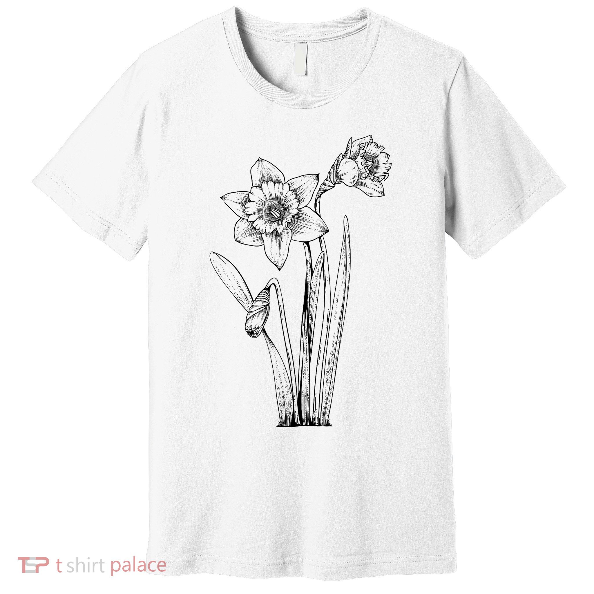 Daffodil Daffodils Flowers Floral Spring Easter Premium T-Shirt