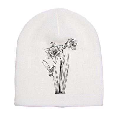 Daffodil Daffodils Flowers Floral Spring Easter Short Acrylic Beanie