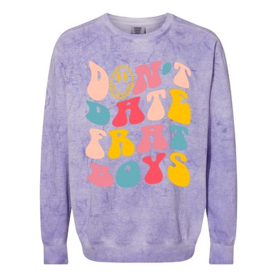 Don't Date Frat Boy Funny Preppy Trendy Colorblast Crewneck Sweatshirt