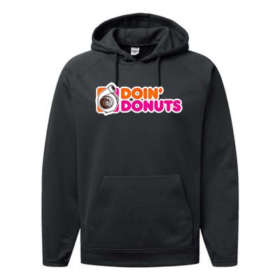 Doin Donuts Funny Racing And Drift Car Enthusiast Gift Performance Fleece Hoodie