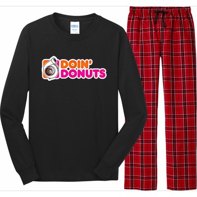 Doin Donuts Funny Racing And Drift Car Enthusiast Gift Long Sleeve Pajama Set