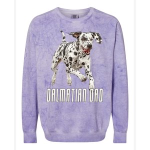 Dalmatian Dad Father Parent Dal Dog Running Cute Adorable Cute Gift Colorblast Crewneck Sweatshirt