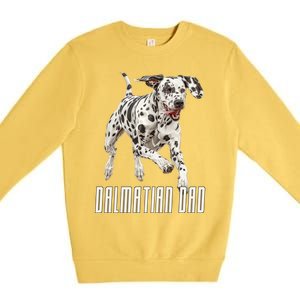 Dalmatian Dad Father Parent Dal Dog Running Cute Adorable Cute Gift Premium Crewneck Sweatshirt