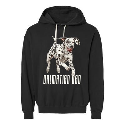 Dalmatian Dad Father Parent Dal Dog Running Cute Adorable Cute Gift Garment-Dyed Fleece Hoodie