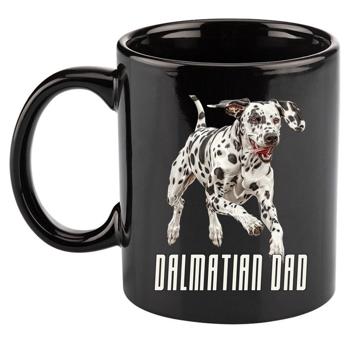 Dalmatian Dad Father Parent Dal Dog Running Cute Adorable Cute Gift 11oz C Handle Ceramic Mug