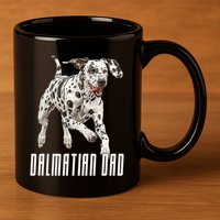 Dalmatian Dad Father Parent Dal Dog Running Cute Adorable Cute Gift 11oz C Handle Ceramic Mug