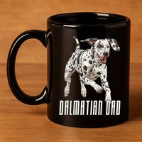 Dalmatian Dad Father Parent Dal Dog Running Cute Adorable Cute Gift 11oz C Handle Ceramic Mug