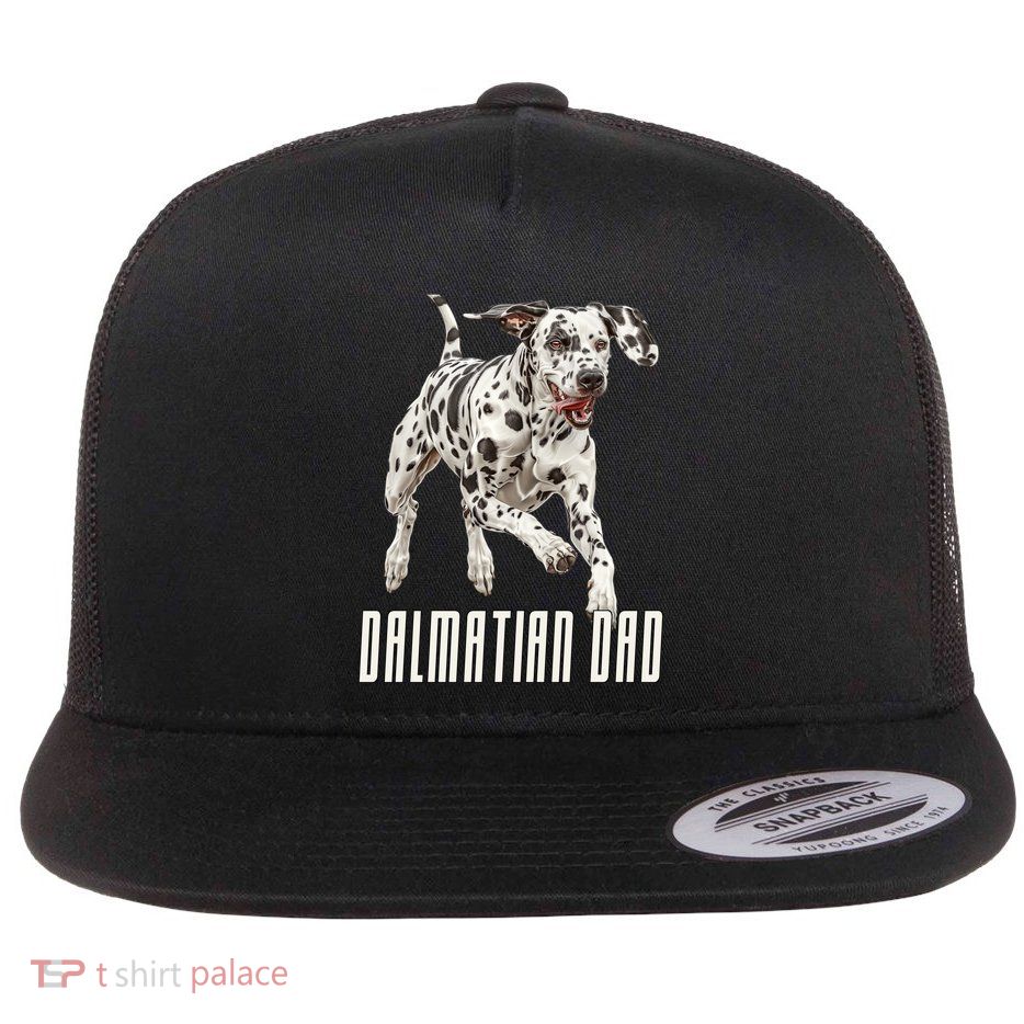 Dalmatian Dad Father Parent Dal Dog Running Cute Adorable Cute Gift Flatbill Hat
