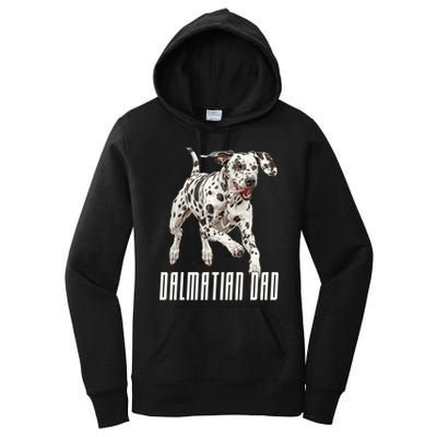 Dalmatian Dad Father Parent Dal Dog Running Cute Adorable Cute Gift Women's Pullover Hoodie
