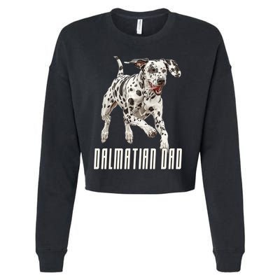 Dalmatian Dad Father Parent Dal Dog Running Cute Adorable Cute Gift Cropped Pullover Crew