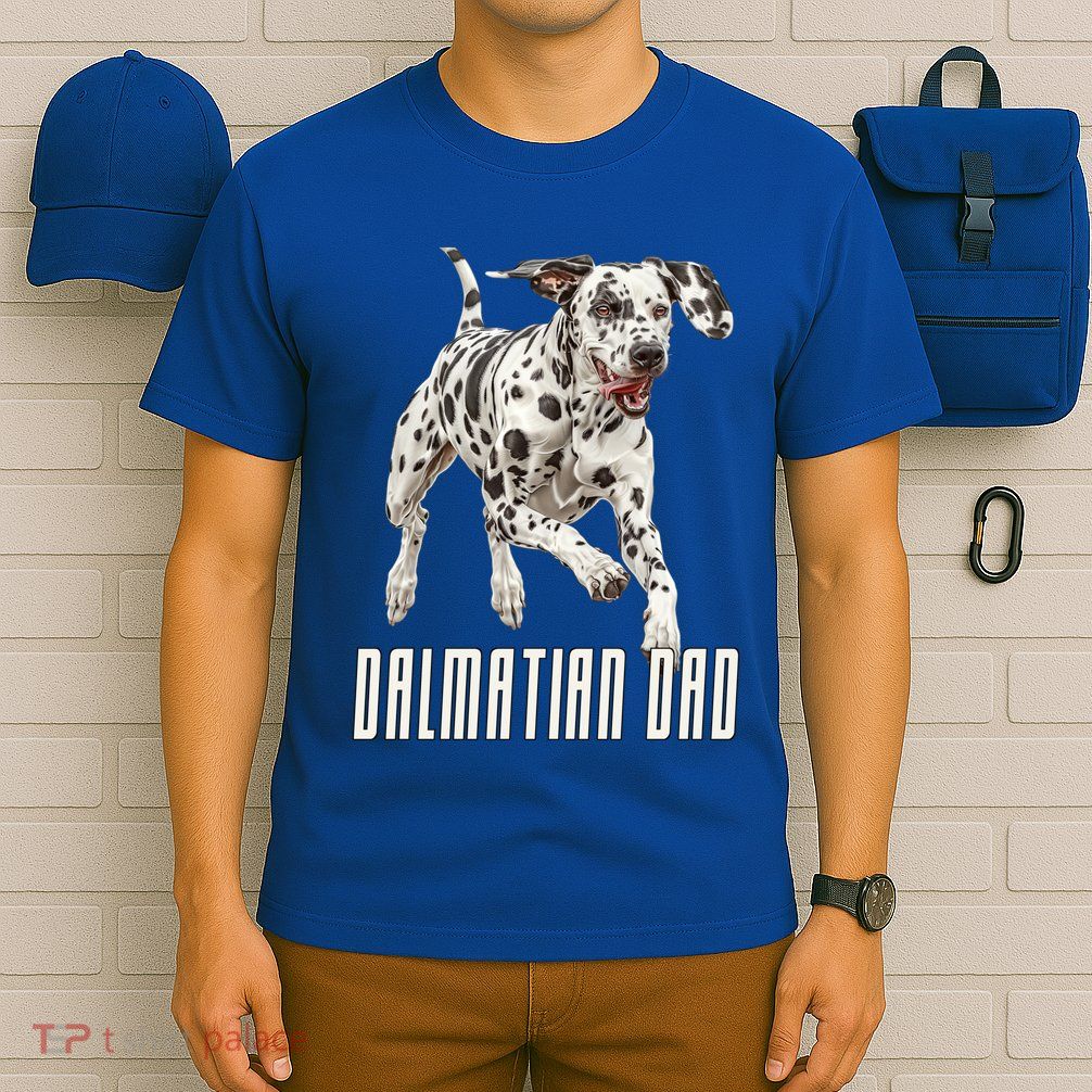 Dalmatian Dad Father Parent Dal Dog Running Cute Adorable Cute Gift T-Shirt