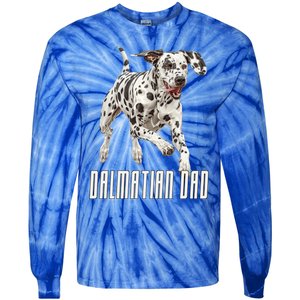 Dalmatian Dad Father Parent Dal Dog Running Cute Adorable Cute Gift Tie-Dye Long Sleeve Shirt