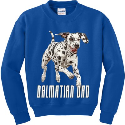 Dalmatian Dad Father Parent Dal Dog Running Cute Adorable Cute Gift Kids Sweatshirt