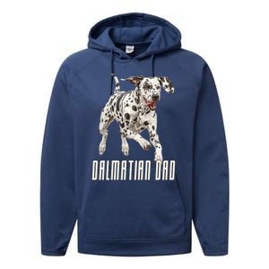 Dalmatian Dad Father Parent Dal Dog Running Cute Adorable Cute Gift Performance Fleece Hoodie