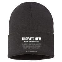 Dispatcher Definition Funny Who Does Precision Guesswork Sustainable Knit Beanie