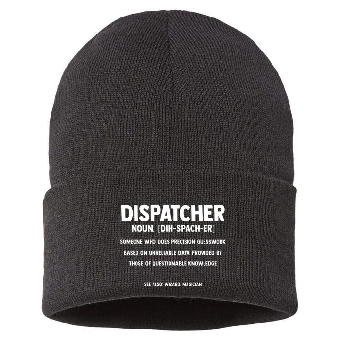 Dispatcher Definition Funny Who Does Precision Guesswork Sustainable Knit Beanie
