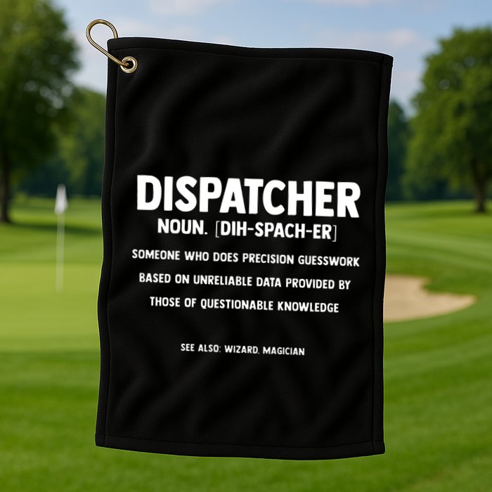 Dispatcher Definition Funny Who Does Precision Guesswork Golf Towel