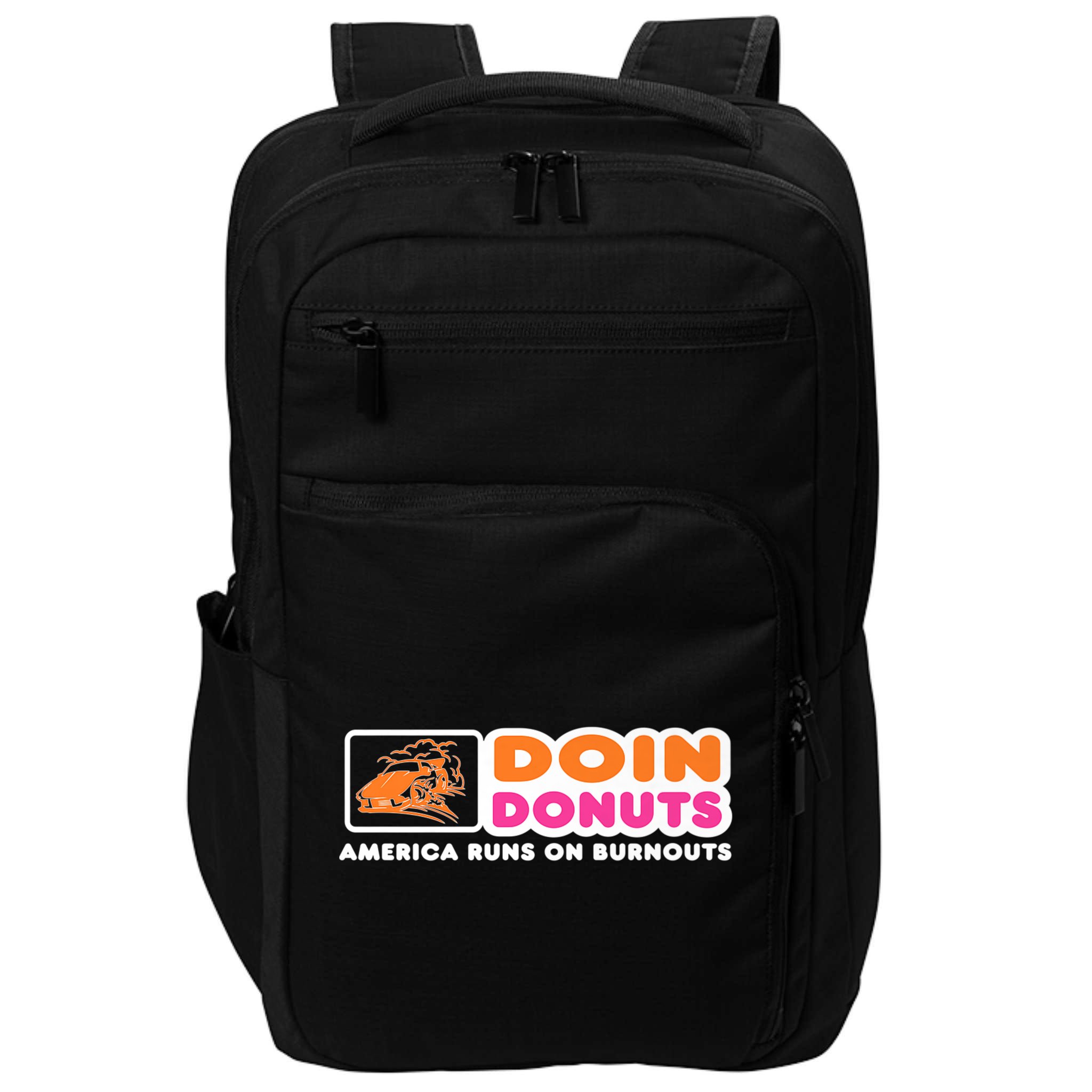 Doin Donuts Funny Burnout Racing Car Enthusiast Impact Tech Backpack