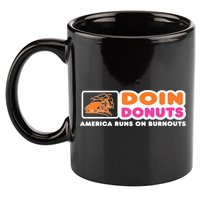 Doin Donuts Funny Burnout Racing Car Enthusiast 11oz C Handle Ceramic Mug