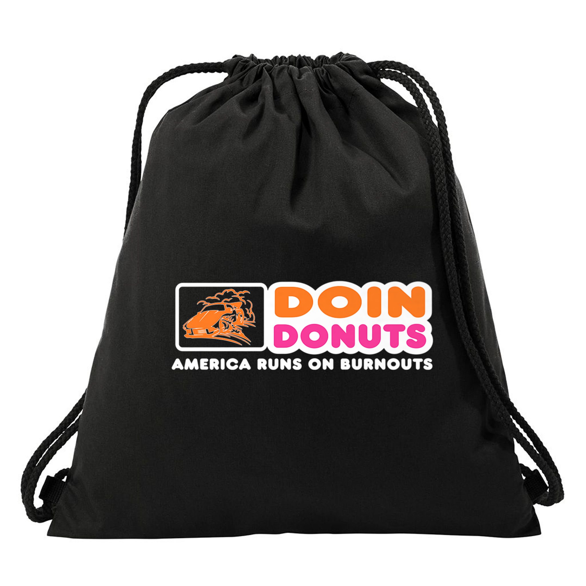 Doin Donuts Funny Burnout Racing Car Enthusiast Drawstring Bag
